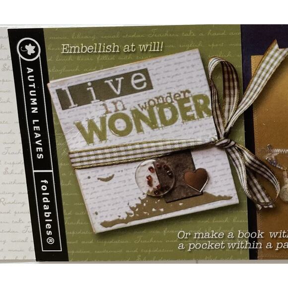 Accordion Foldout Scrapbook 6 1/2 X 6 1/2 Mini Album Autumn Leaves Handmade NWT - Picture 1 of 5